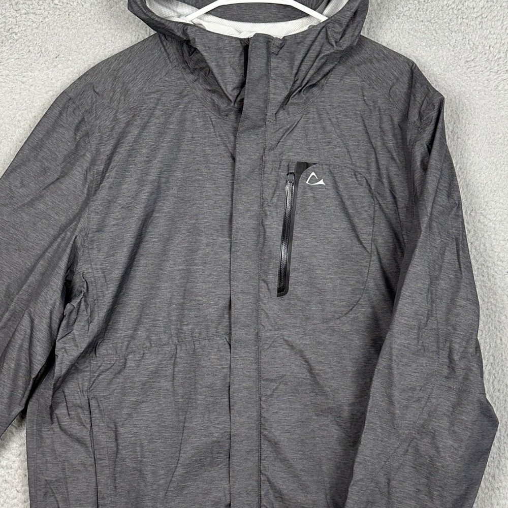 Paradox Jacket Mens Medium Gray Hooded Rain Windbreaker Water Resistant Full Zip